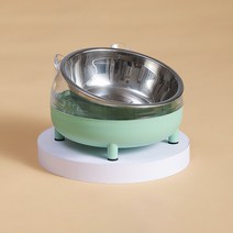 카르노코리아 반려동물 분리형 받침대 식기 13 x 8.5 cm, 그린, 1개