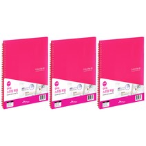 에코청운 칼라칩 스프링화일 30매 A4, 분홍, 3개