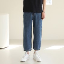 플레이즈 남성용 9부 길이 세미 와이드 진