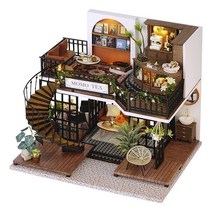 아이엠미니 DIY 미니어처 하우스 플랜트 티카페 + 도구 + 케이스 + 한글 설명서 세트, 혼합색상