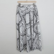 마이시즌 여성 페이즐리 밴딩 스커트