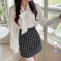 에비뉴비 여성용 퍼프 타이 블라우스