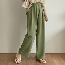 여성용 베이직 핀턱 와이드핏 슬랙스 팬츠