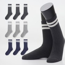 이지레그 여성용 도톰 더블 골지라인 장목 양말 10켤레