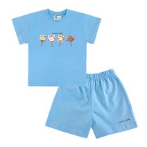키즈크루 아동용 캔디 반팔 티셔츠 + 반바지 세트