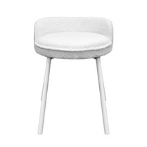 블루밍홈 소프티 패브릭 등받이 화장대 의자, 아이보리, 1개