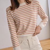 여성용 밀키 단가라 심플 니트