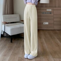 여성용 구디프 드레이프 스트레이트 와이드 팬츠