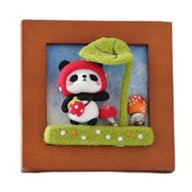 하우엘 DIY 수제 액자 만들기 니들양모펠트 세트, 1개, 나뭇잎 판다