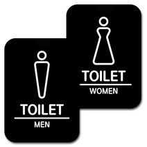 뭉키데코 부착형 화장실 안내표지판 N 블랙, 화장실 남자여자002, 2개