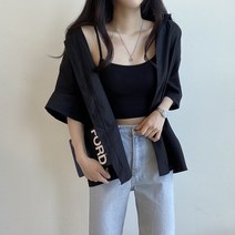여성용 스탠다드 코튼 반팔 박시핏 셔츠