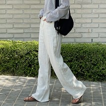 여성용 쉐이크 세미와이드 린넨팬츠