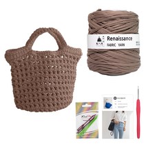 yarna 르네상스 데일리백 DIY 패키지, 애쉬브라운(실), 랜덤발송(코바늘), 1세트