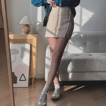 시크블랙 마벨로 페이크랩 미니 스커트 SK4133K1A