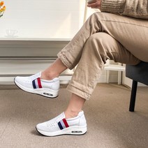 슈아 가죽 에어 통굽 배색 콤비 펀칭 운동화 슬립온 K35-1