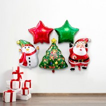 와우파티코리아 트리 크리스마스 풍선 세트, 혼합색상, 1세트