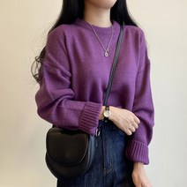여성용 클로젯 도톰 루즈핏 라운드 니트