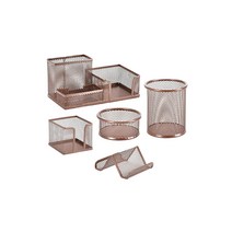 데코트리 메탈 데스크 오거나이저 5종 세트, Free, 로즈 골드