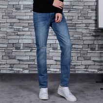타운클로 남성용 워싱스판 데미지 청바지 J2205