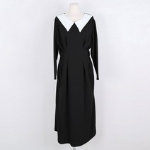 마이시즌 여성 리버 카라 배색 원피스