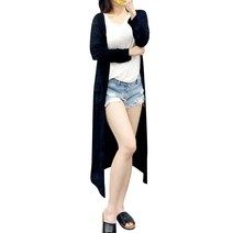 여성용 모달 슬림 롱 가디건