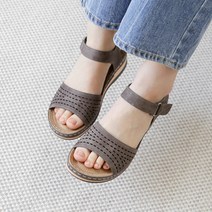 르본디 여성용 벨크로 통굽 스트랩 샌들 5cm
