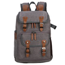 BAGnBAGs 빈티지 캔버스 카메라백팩 DS-1120, 다크그레이