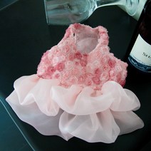 랜보어 반려동물 러블리 로즈 드레스, 핑크