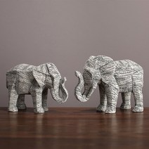 JHCompany 뉴스 페이퍼 코끼리 오브제 세트, 혼합색상