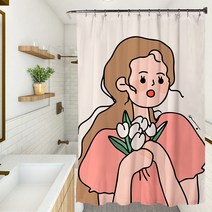페어링 북유럽풍2 욕실 샤워 커튼 YL317 165 x 180 cm, 1개