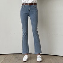 세컨그라운드 여성용 부츠컷 중청 데님 팬츠
