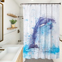 마켓에이 유니크 에니멀픽쳐 샤워커튼 YL010 120 x 180 cm, 1개, 멀티(혼합)컬러