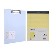 델리 린피니 커버 클립보드 A4 72500 + 시그니처 리갈패드 옐로우 A4 5p, 블루, 1세트