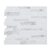 예쏘데코 3D 에폭시 입체 데코타일 시트지 10p, 05 화이트 마블