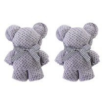 쿼르디 결혼 답례품 집들이 선물 타월 베어 그리드, 그레이, 2개