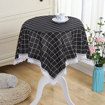 빈테리어 라운드 패턴 레이스 식탁보, TYPE 02, 80 x 80 cm