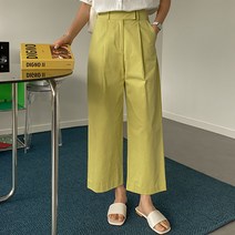 여성용 핀턱 와이드 배기핏 팬츠