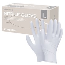이너홈 니트릴장갑 화이트 L, 100개입, 1개, 대(L)