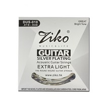 Ziko 맑은음색 기타스트링 맑은음색 2세트, DUS-010, DUS 010 실버코팅