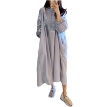 리온 오버핏 셔츠 롱 임산부 원피스 HR358