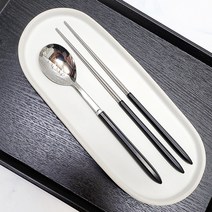 카멜 프리미엄 컬러 진공 수저 4벌 세트, 4개, 블랙 숟가락4p + 젓가락4p