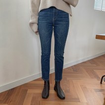 여성용 아워 딥블루 속밴딩 슬림 데님 팬츠 PT8716K1B