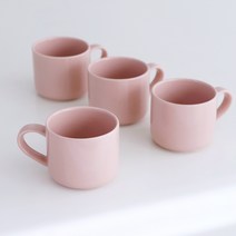 로코리빙 원톤 컬러 빅 머그 430ml, 핑크, 4개