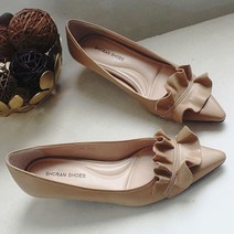 르본디 여성용 수제 스틸레토 셔링 발편한 구두 4cm