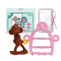 앙쥬 치발기 2종세트, 원숭이, 기린팔찌 핑크