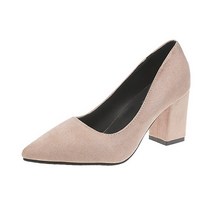 안정된 굽 만능 코디 스웨이드 스틸레토 하이힐 7.5cm