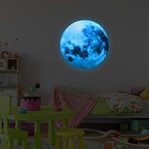 나음다름 보름달 야광 포인트 스티커, 블루