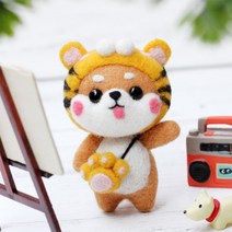 양모 펠트 DIY 키트, 호랑이시바, 1세트