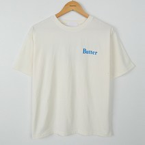 빼빼 여성용 BUTTER 레터링 반팔 티셔츠