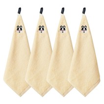 소프트터치 40수 코마사 고리수건 마이독자수, 프렌치불독(옐로우), 4개